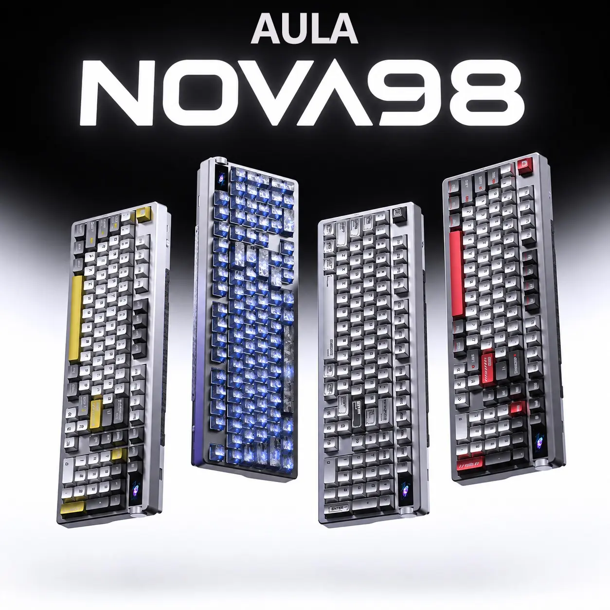 Aula Nova98 Wireless Three-Mode Customizable Mechanical Keyboard, Bluetooth-compatible Gaming Office Computer Typing, Dedicated for Gamers and Professionals