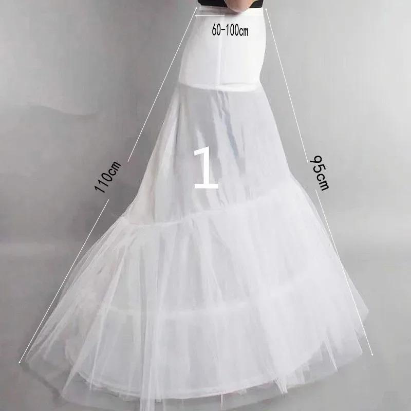 6 Rings Puffy Petticoat For Wedding Dress Ball Gown Mermaid A-Line Dresses Elastic Band Adjustable Waist Crinoline Underskirt