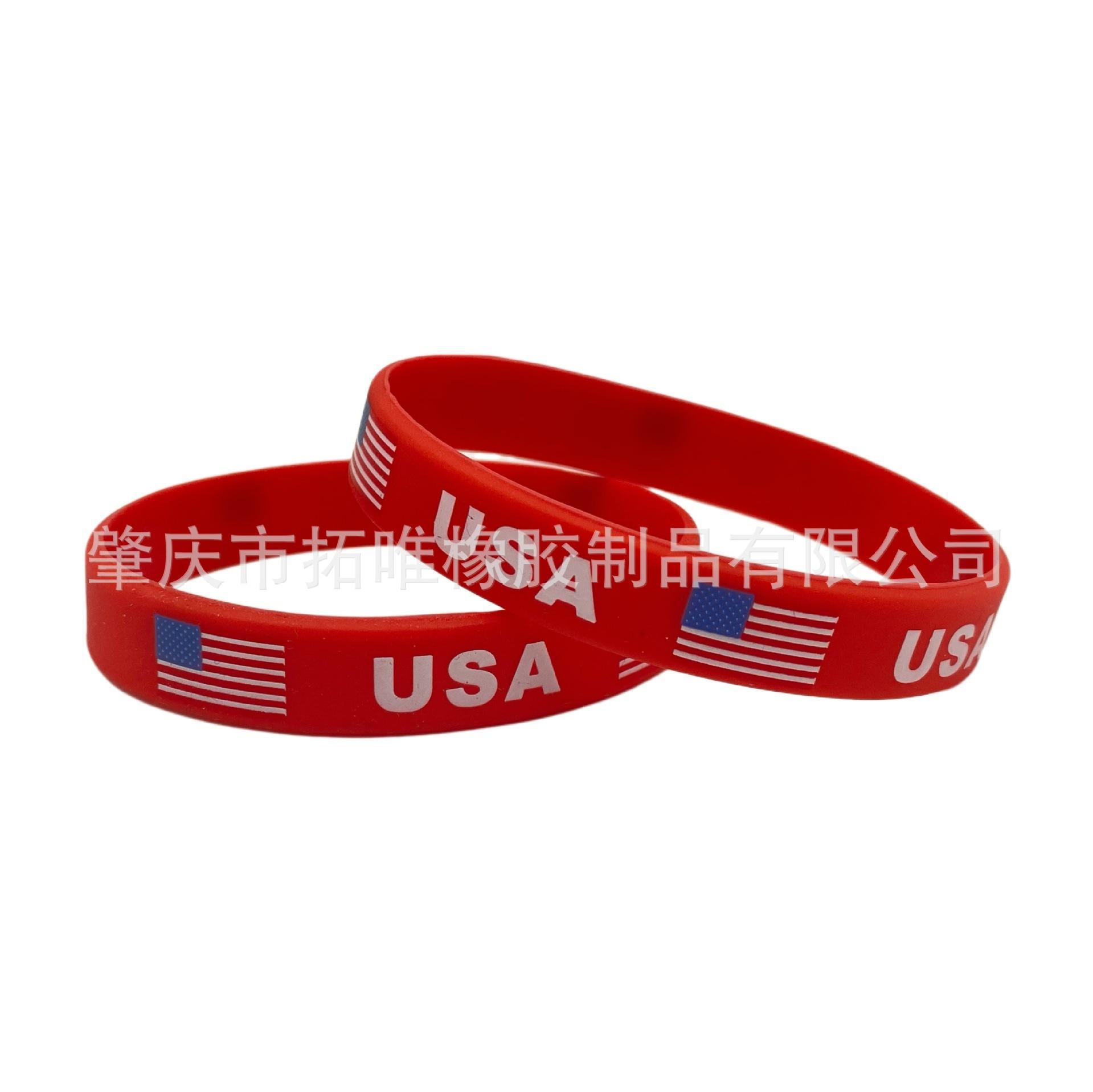 American Stars and Stripes Sports Games Energy Bracelet Loop World Cup Football Fan Classic Memorial Silicone Wristband