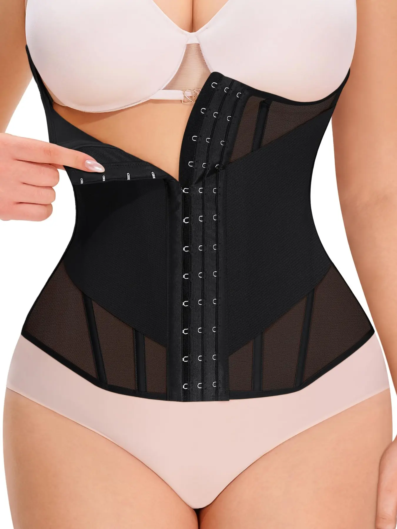 Women's Waist Trainer Bodysuit, Mesh Shapewear for Tummy Control, Daily Wear Compression Garment, Comfortable & Stylish Design