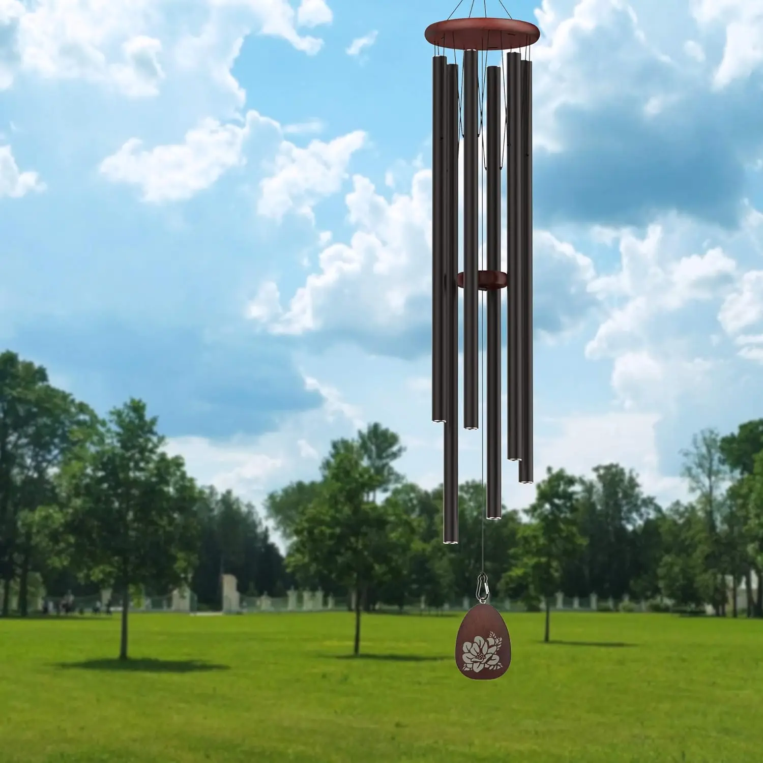 58" Long Deep Tone Outdoor Wind Chimes - Memorial Gift for Loss of Loved, Church Garden Yard Patio Decor (Clearance Item)