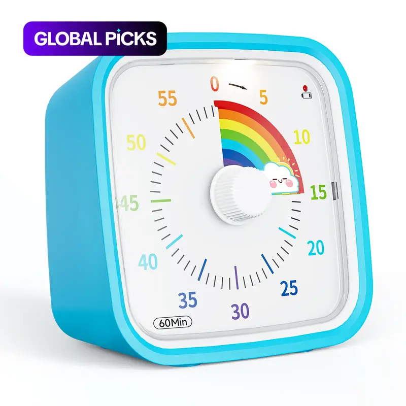 Yunbaoit Visual Digital Kitchen Timer with Protective Case, 60-Minute Countdown Tool for Kids and Adults, Silent Electronic Timer with Low-Battery Reminder for Effective Time Management #GLOBAL PICKS