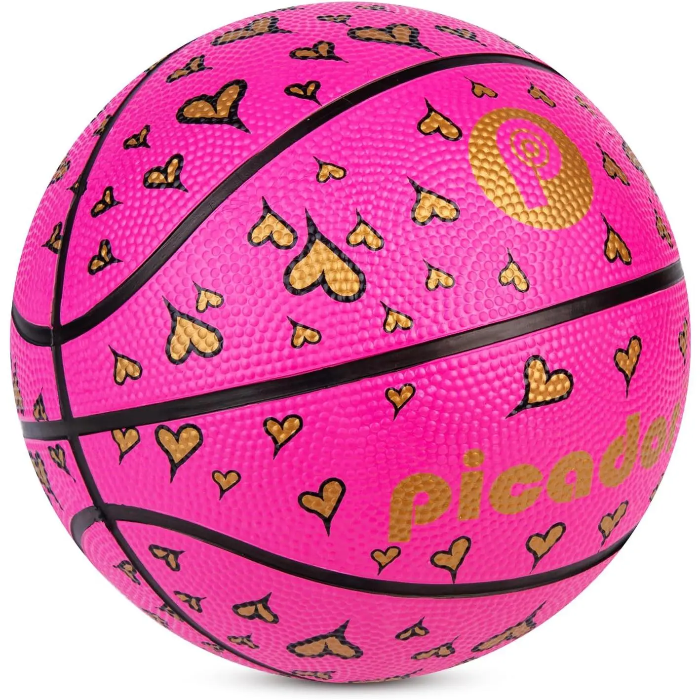 PP PICADOR Size 3 Basketball, Kids Basketball Gift for Toddler 1-3 4-6 Girls Boys – 22" Mini Small Rubber Basketballs for Children Indoor Outdoor Play