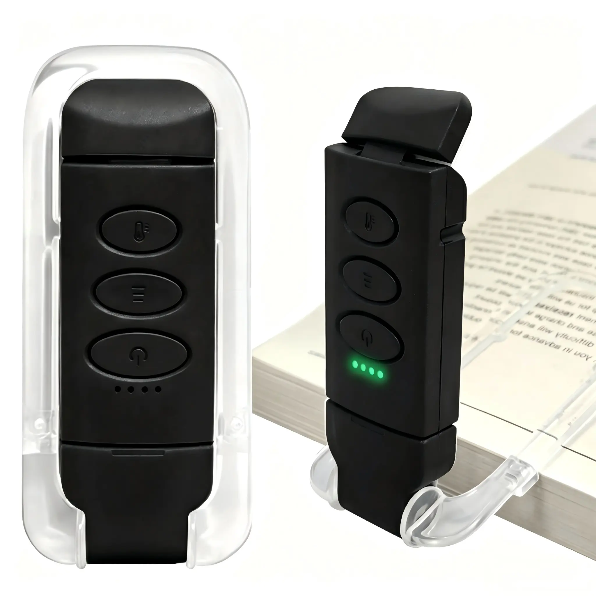 Rechargeable USB Silicone Clip-On Reading Light - 3 Color Modes, 5 Brightness Levels, Dimmable Eye Protection, Compact Adjustable Portable Indoor Bed Night Light for Bookworms,sohochic