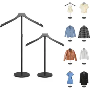 2 Pack Mannequin Torso Adjustable 20-34 Inches Height Display Stand Stable Garment Dress Form for Cap Gown Coat Jacket Easy to Install Black