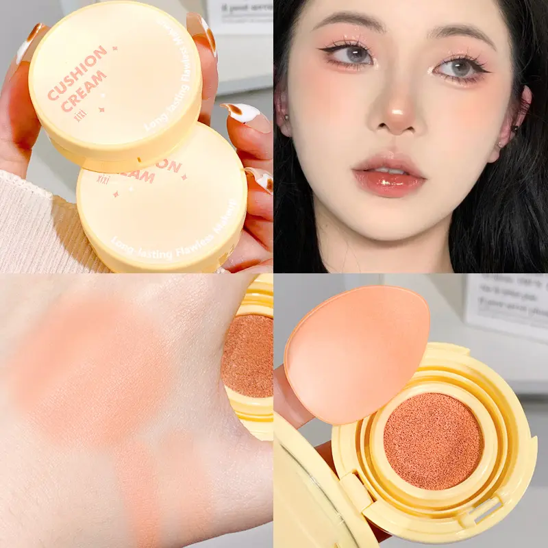 Air Cushion Blush, Single Color Matte Blush Powder, Natural Nude Makeup Blush for Contouring, Lavender & Peach Shades