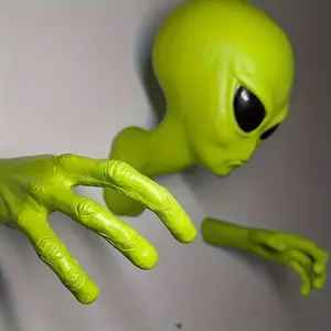 Dreamy Alien Wall Decor Set, Includes Head and Hand Images, Perfect for Ufo Lovers, Easy to Hang, Ideal for Halloween and Christmas