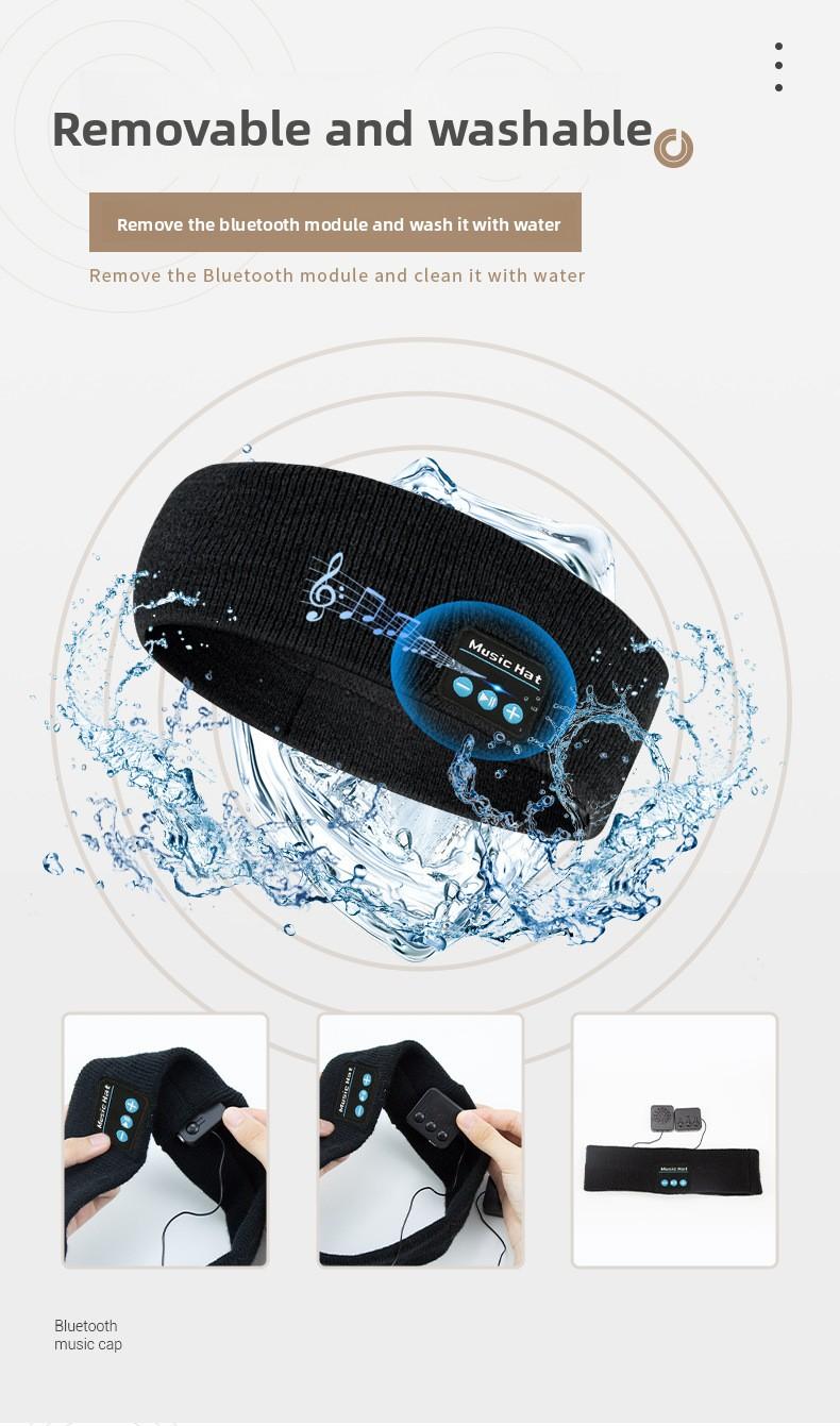 Wireless bluetooth headscarf outdoor fitness sweat-absorbing headset music call outdoor knitting bluetooth headband