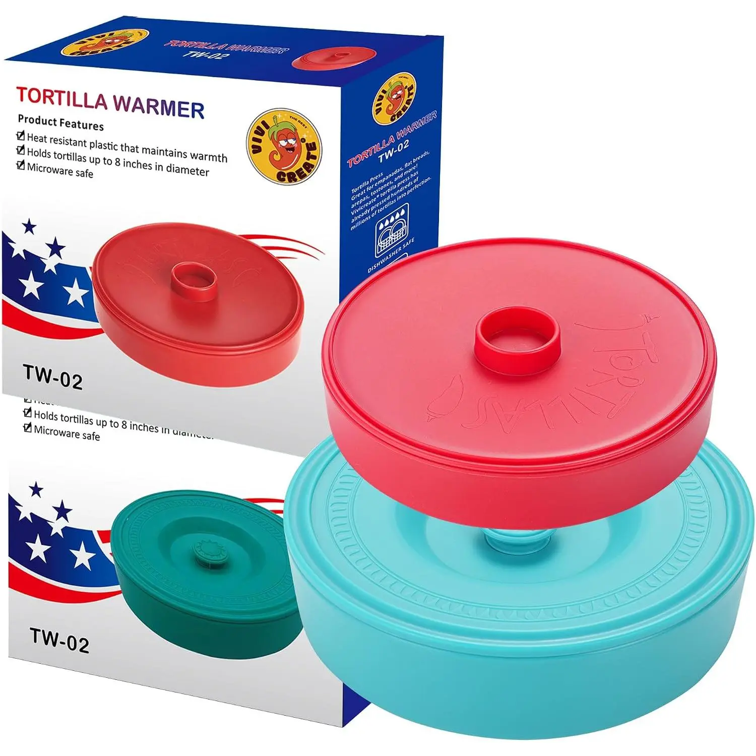 2 count pack Tortilla Warmer, Tortilla Servers, Pancake Keeper,tortillas warmer,pancake warmer,tortillero warmer, tortilla warmer microwavable,Microwave Safe, 7inch and 8.5 inch