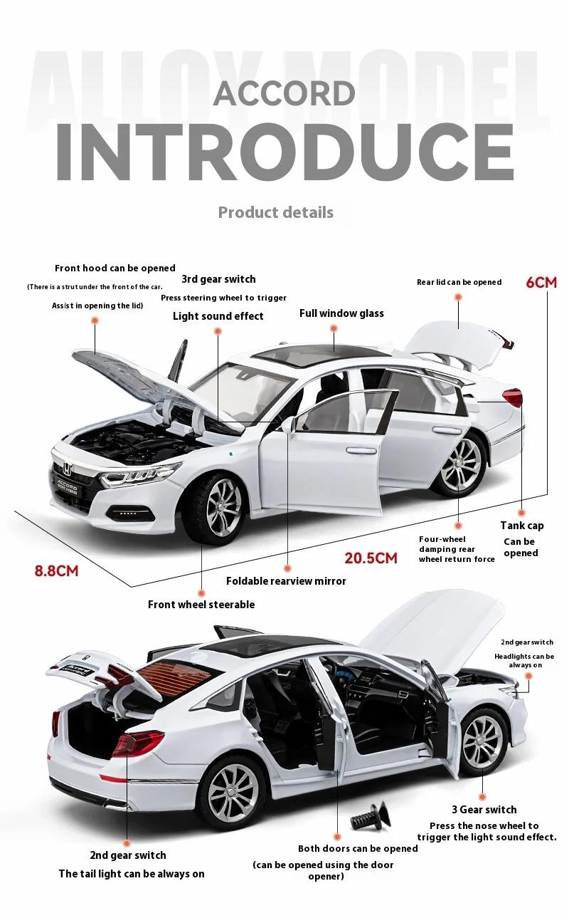 1:24 Luxury Sedan Sound and Light Alloy Metal Die-cast Car Model Collectible Hobby Decoration Fashion Holiday Gift Box for Boys