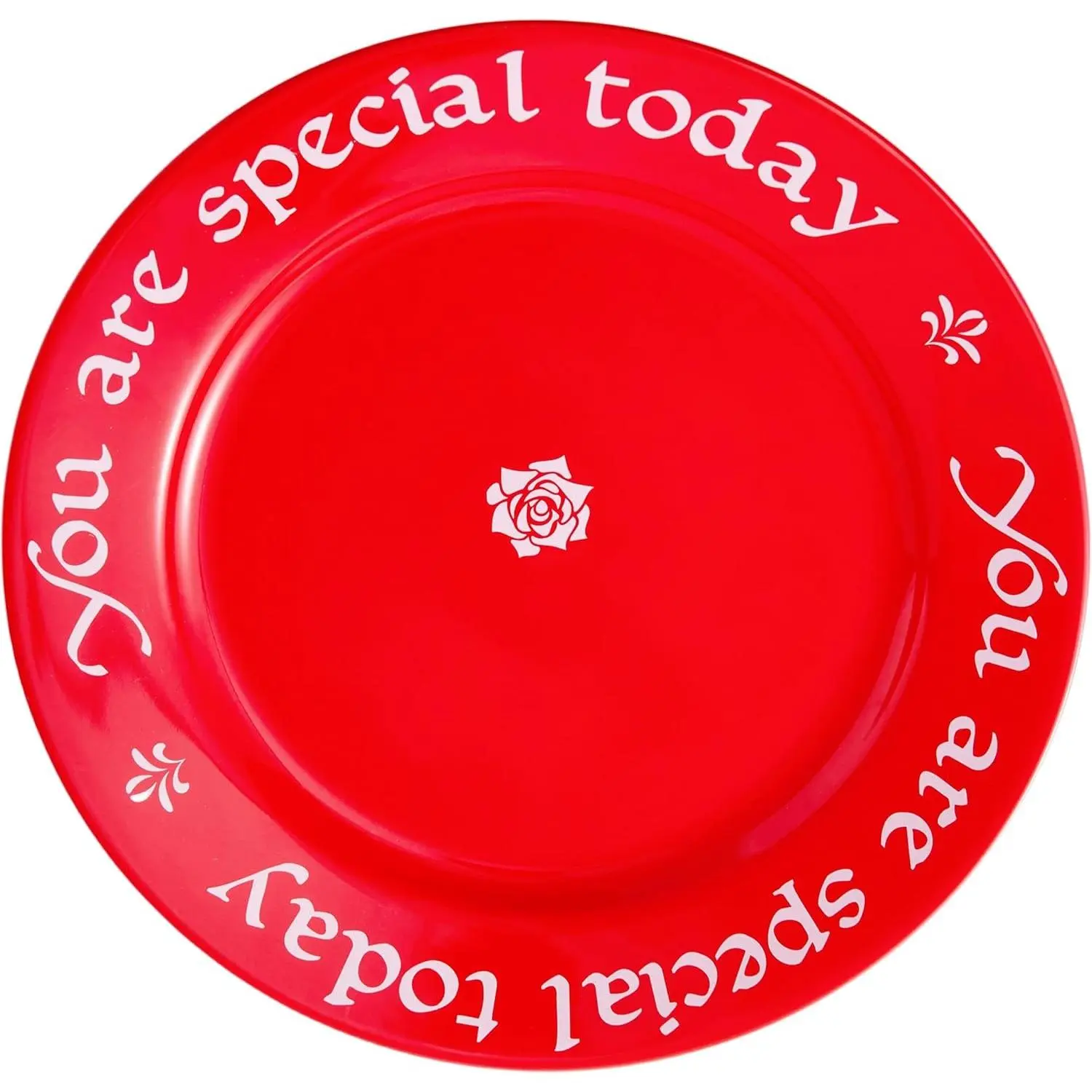 10.6-Inch Ceramic Celebration Plate - "You Are Special Today" Red Plate for Birthdays, Milestone Gift Occasions