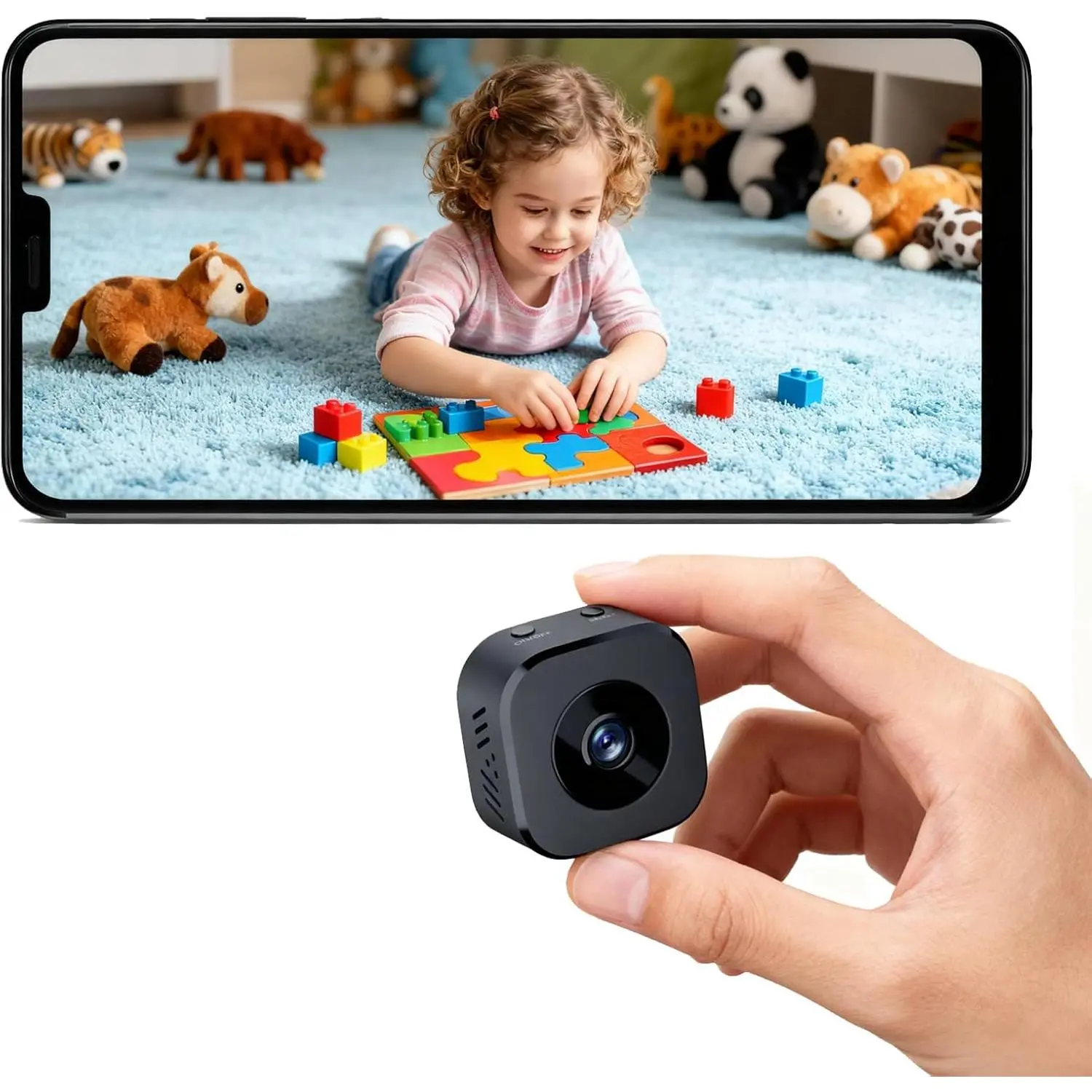 ZMDCAM Mini Security Camera, 1080P HD WiFi Home Indoor Outdoor Camera for Baby/Pet/Nanny, IP Camera Remote Viewing for Security with iOS,Android Phone APP(Video Only)