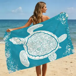 Oversized Sand-Free Turtle Beach Towel| Quick-Dry Microfiber, Super Absorbent, Sand Won't Stick.Customizable with Name/Logo, Perfect Gift for Bachelorette Trips, Vacations, Birthdays & Beach Lovers