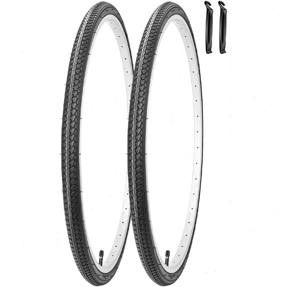 2 Pack 27'' Road Bike Tires 27 x 1 3/8 37-630 Bicycle Folding Replacement Tire for 27 x 1 3/8 27 x 1 3-8 Urban City Commuter Road Bike Bicycle Tires