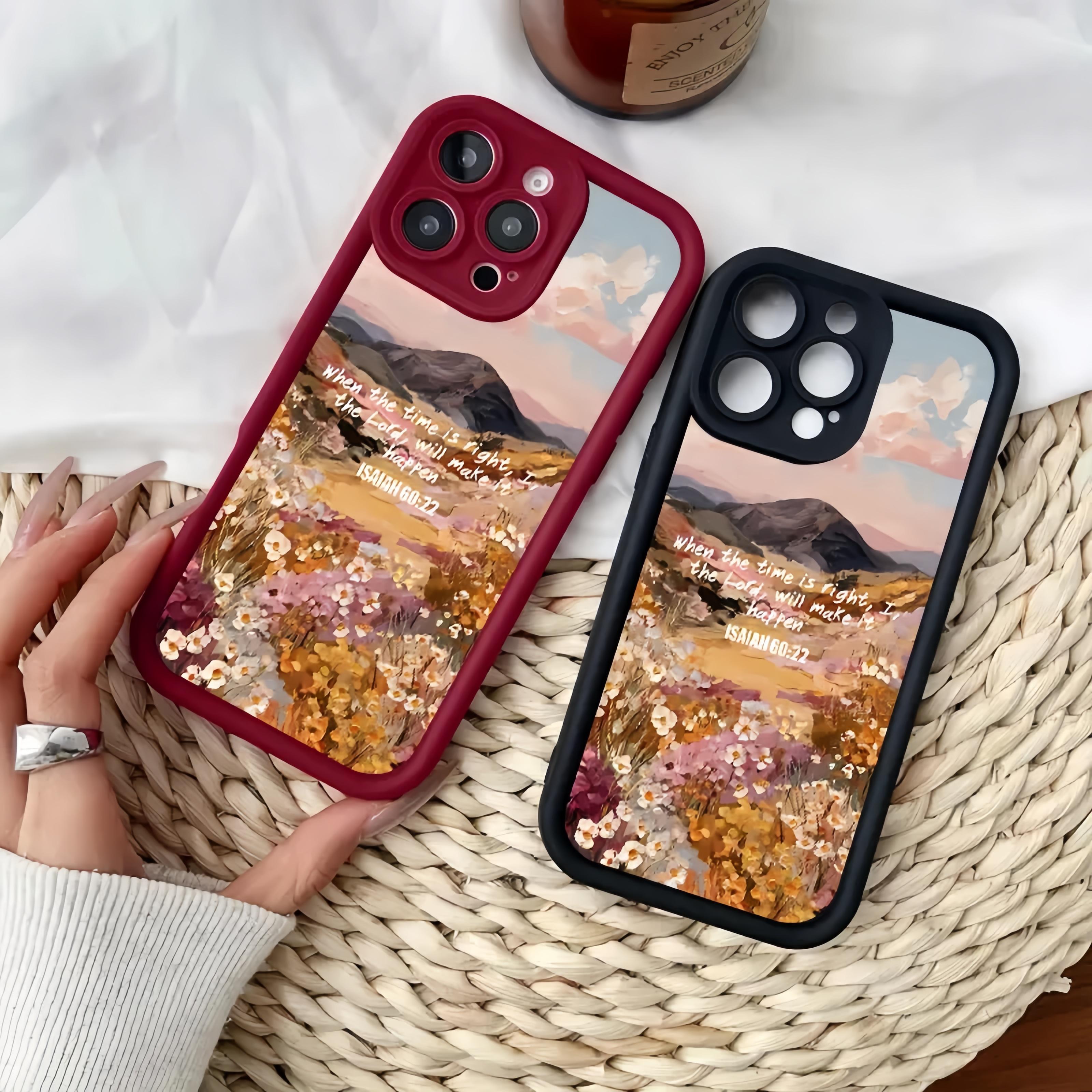 Wildflower Verse Soft TPU Case for iPhone 11-17/ProMax/X/XS/XSMax - Slim Fit, 1.2mm Raised Lips, Non-Slip, Durable Silicone, Shockproof Protection