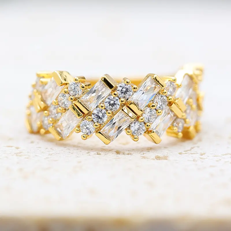 Gold Plated Rings for Women, Fashion Promise Ring with Intricate Design, Luxury Statement Band for Bridal Costume Wear, Casual Wear, Metal Coating, Elegant, Elegant Fashion Rings, Gold Rings