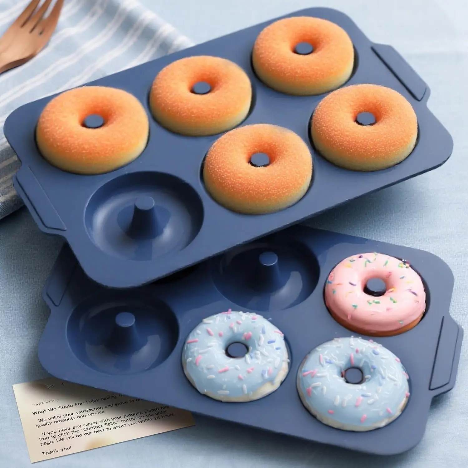 Nonstick  Donut Pan: 3.5 Inch Doughnut Baking Mold with Frame |  Donut Molds for Baking Gluten Free Glazed Vegan Protein Donuts Bagel - for Oven Kitchen -  Bakers Housewife