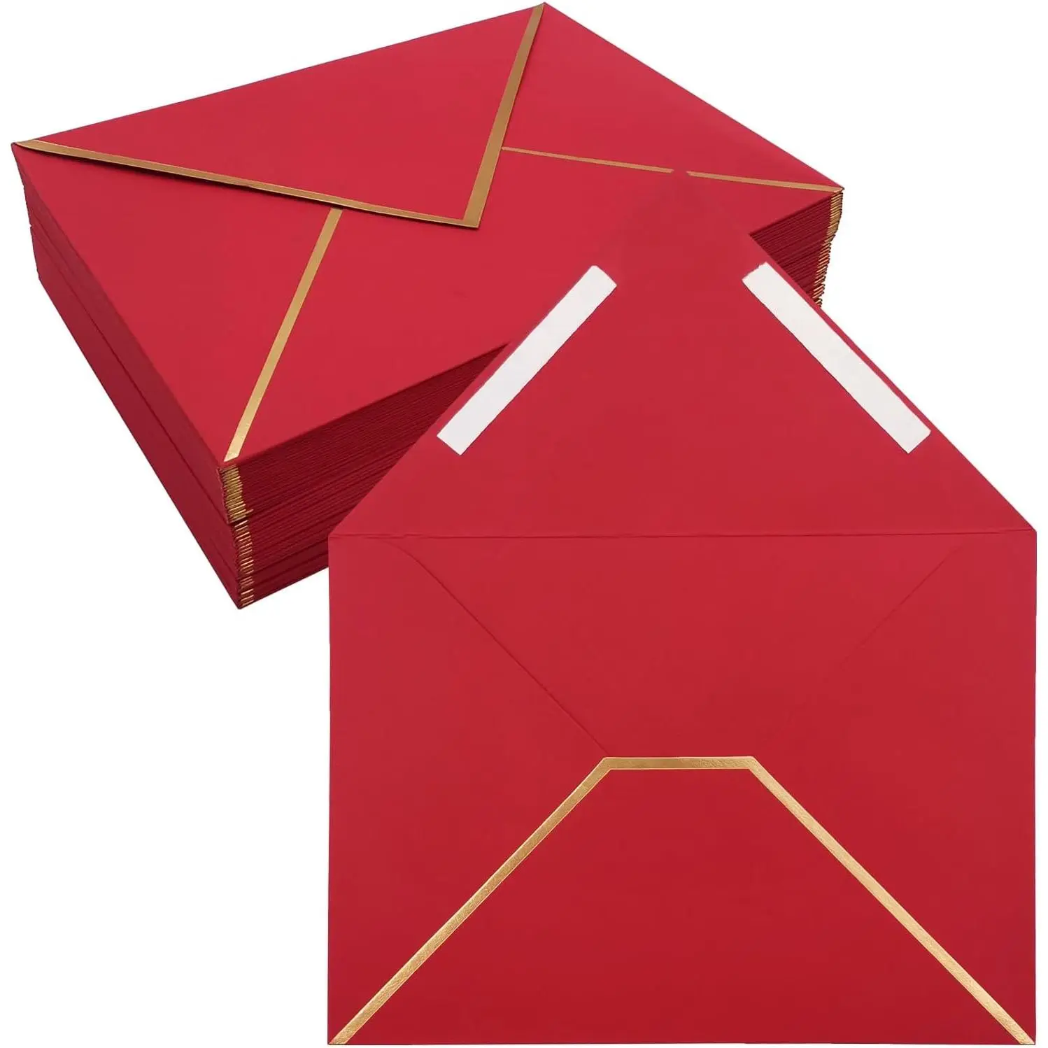 50 Pack 5x7 Envelopes Self Seal, Red 5x7 Envelopes for Invitations with Self-Adhesive A7 Envelopes Self Seal for Weddings, Invitations, Photos, Postcards, Greeting Cards Mailing,Graduation