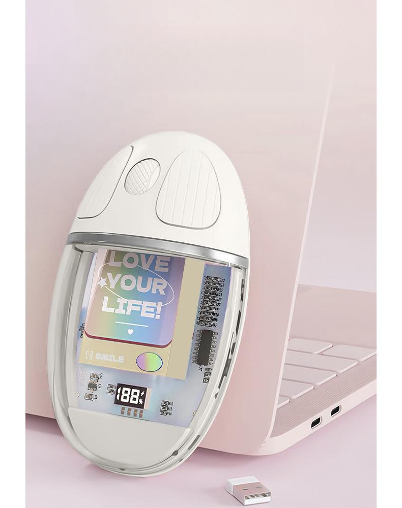 Bluetooth Wireless Transparent Optical Mouse – Silent Mouse for iPad, Laptop, and PC Office Use