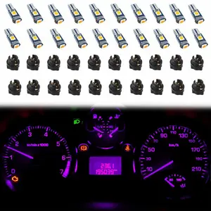 Super bright T5 74 LED wedge socket automotive instrument panel light kit perfect as a car daily travel gift.