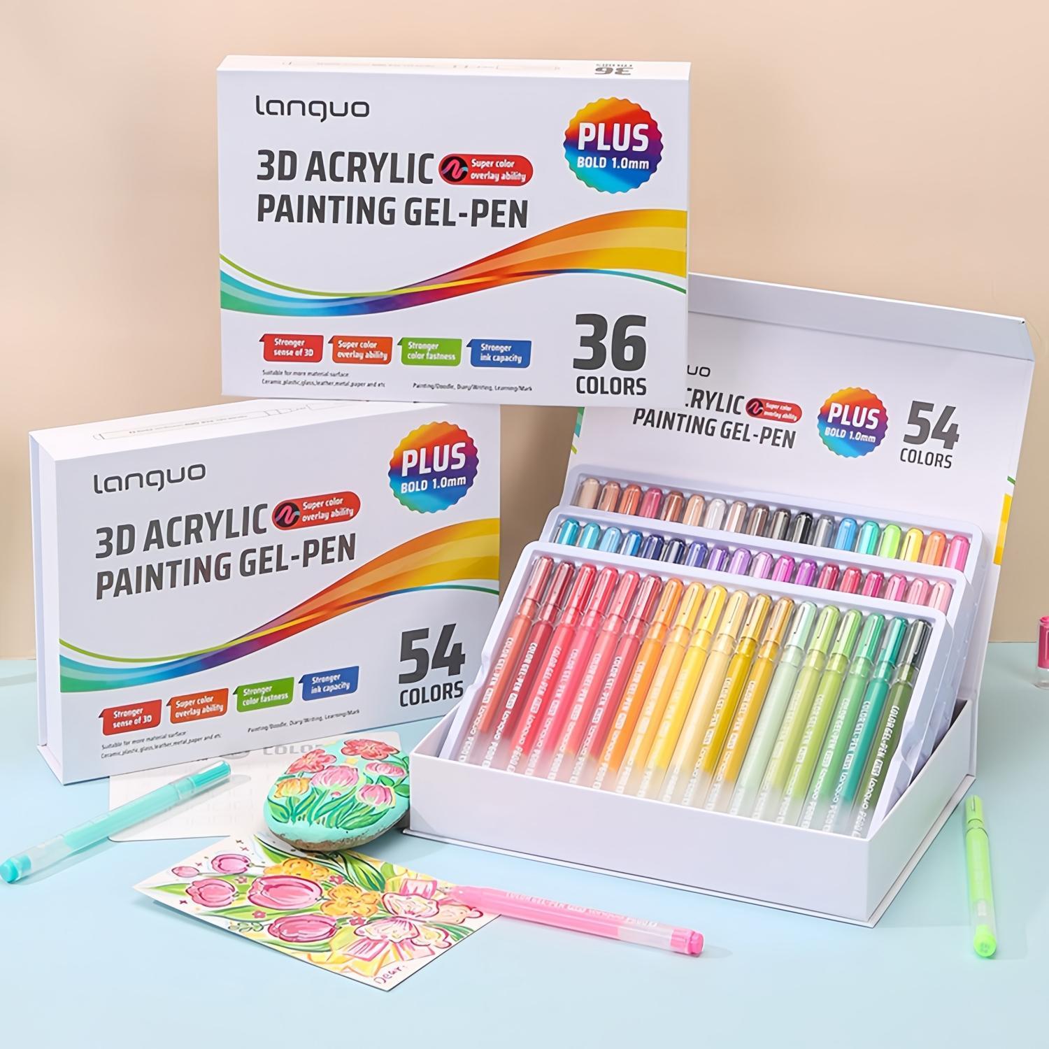 3D Acrylic Gel Pen Set, 1 Box Quick-drying 1.0mm Acrylic Gel Pen, Graffiti Painting Set, Can Take Notes, Mark, Greeting Cards, Fill in Colors, Outline, Acrylic Markers