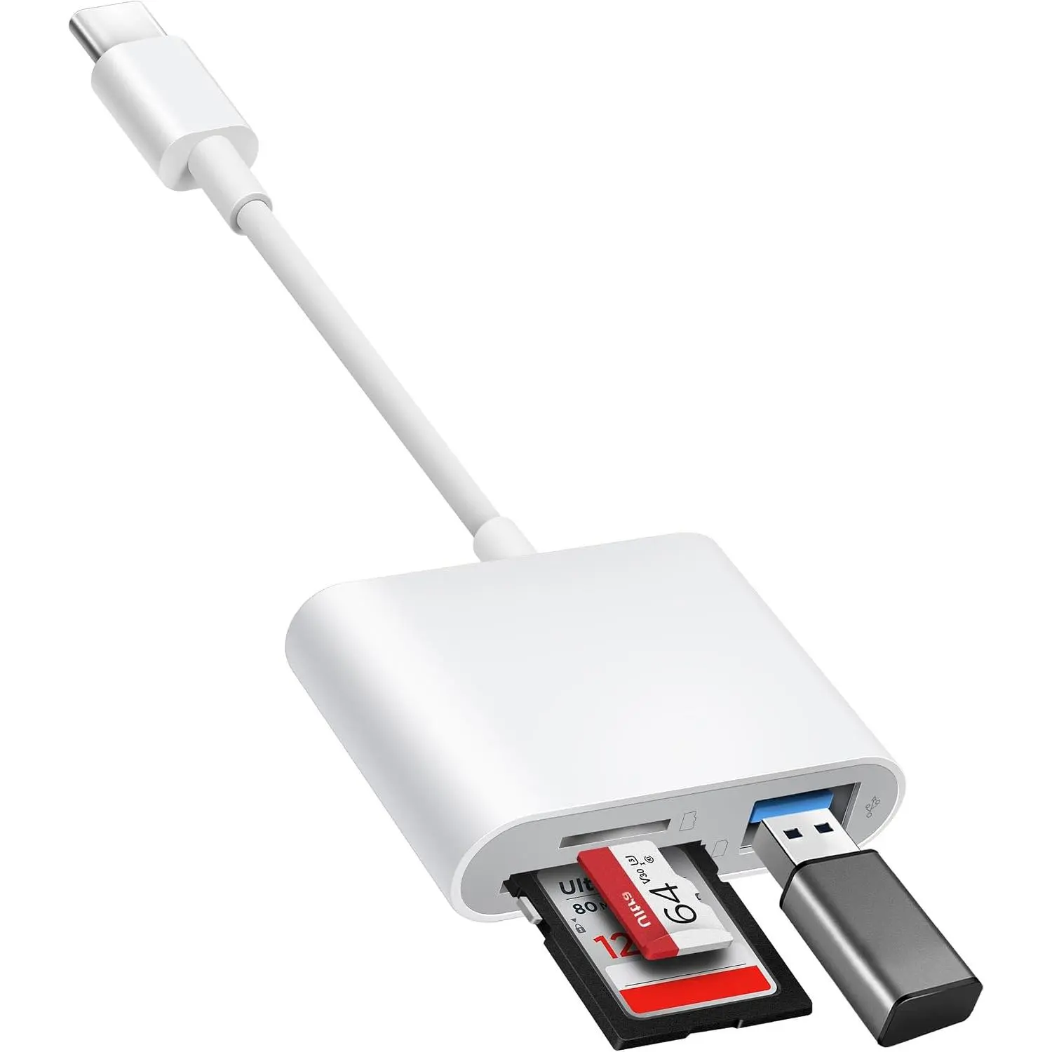 USB C to SD Card Reader,  SD Card Adapter with SD MicroSD USB 3 Ports, USBC Memory Card Reader for  15 16, iPad, , MacBook Pro/Air, Android and  USB-C/Type C Devices
