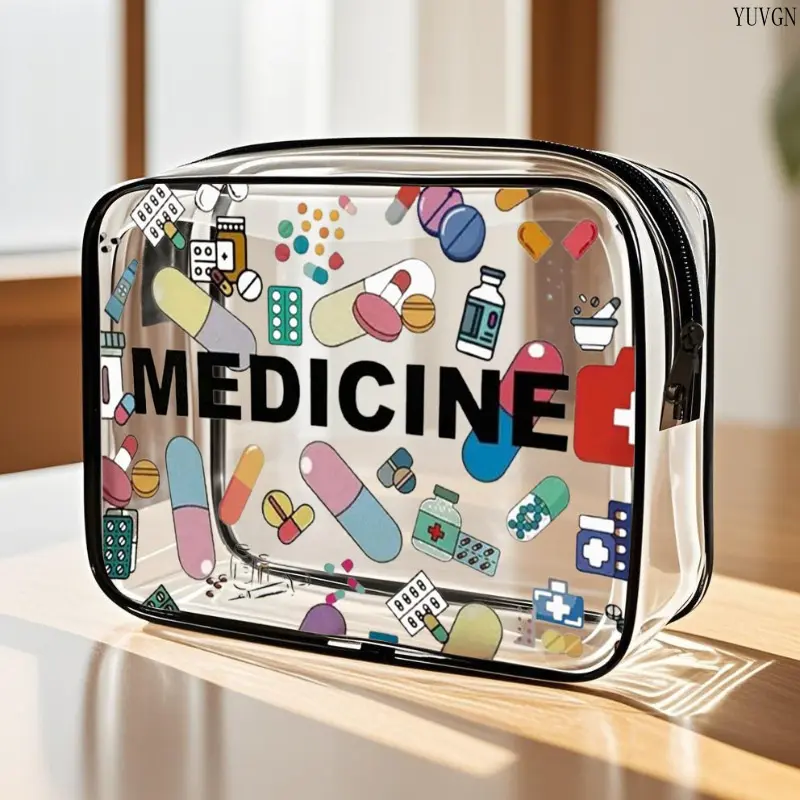 Clear PVC Charger Organizer Bag - Resealable Zipper Pouch, Waterproof Carry Travel Electronics Storage for Cables, Power Bank, Phone Accessories (Sports & Outdoor Gym Shoulder Bag)