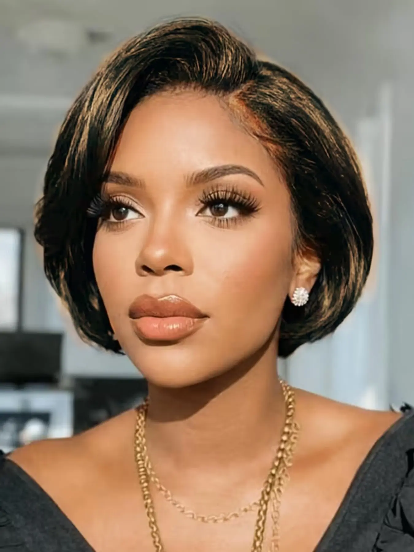 Short Bob Wigs for Women, Lace Front Bob, 13x4 Transparent Lace Short Hair Wig, Real Human Hair Short Wigs, Natural Look, Easy to Wear