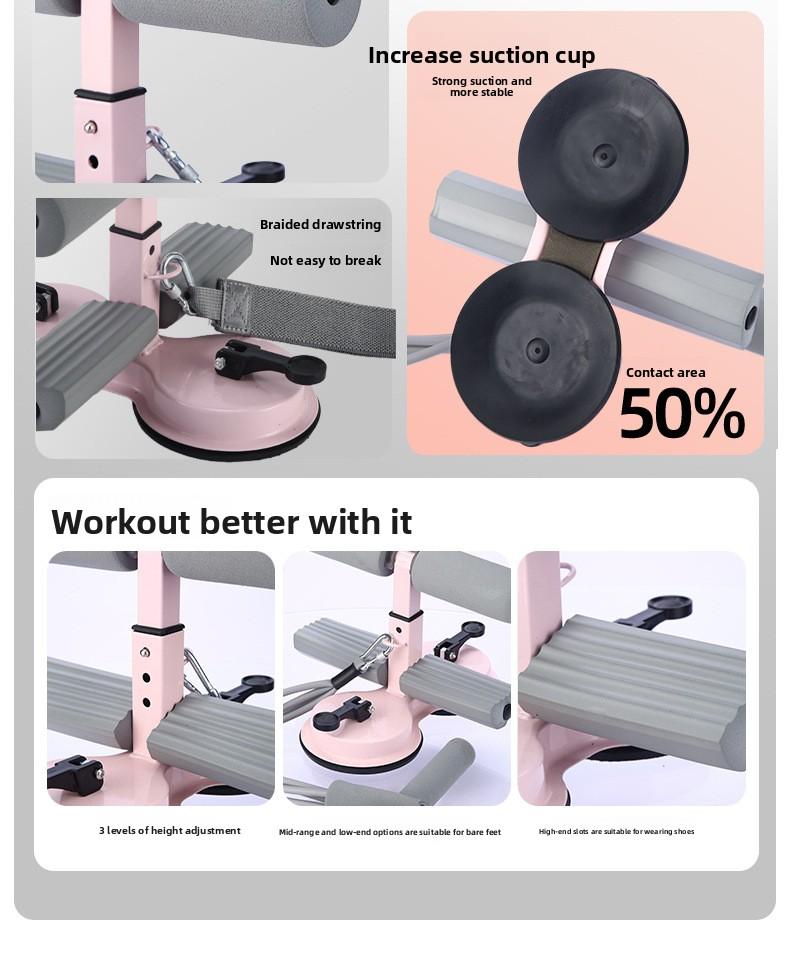 Sit-up aids Home fitness equipment training Abs with pull rope suction cup type foot fixing curling device lifting straps gym accessories Adjustable Cervical Lumbar Stretch Bench   machine thruster trainer stomach workout upper glute