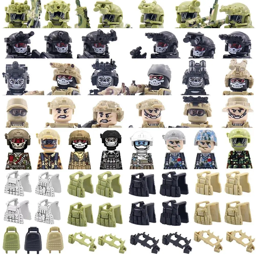 2026 new hot item Military MOC Special Forces Figures Building Block SWAT Ghost Commando Police Soldiers Army Gun Militia Weapons Toys Gift S008