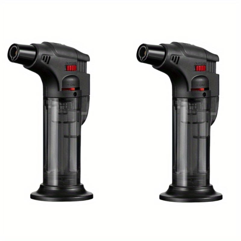 2 pack, Torch Lighter, Butane Refillable Jet Flame Torch Lighter, Windproof, Safe, Multi-Purpose Lighter for Candles, Fireplace, Campfire, BBQ (butane free)