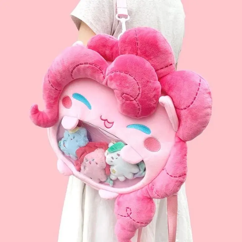 Anime New My Little Pony Pinkie Pie Rourou Twilight Sparkle Cartoon Girls Two Dimension Cute Plush Backpack Wholesale