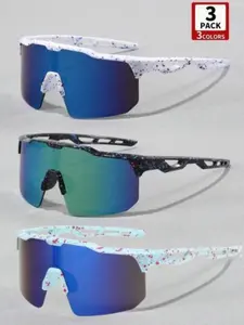 3-Piece Kids Summer Sports Glasses Set, Unisex Outdoor Running Cycling Tennis Baseball Eyewear, Fashion Holiday Gift, Uv400 Protection