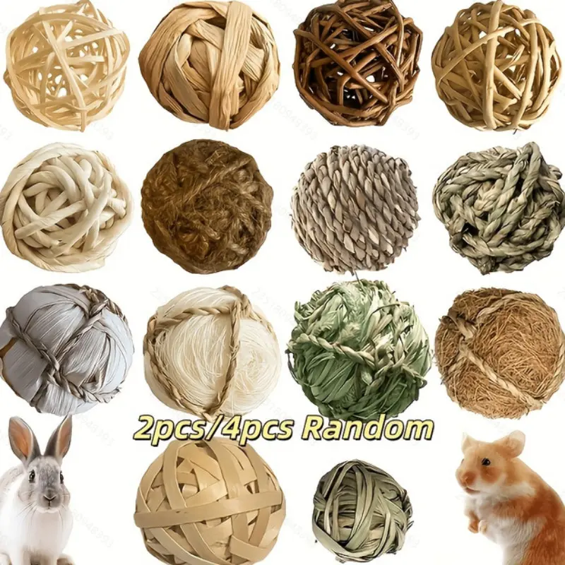 Multifunctional Hay Fun Tool Ball for Small Animals, Durable & Safe Interactive Tough Chewer Toy, Boredom Relief & Dental Health, Hamsters, Rabbits, Gerbils