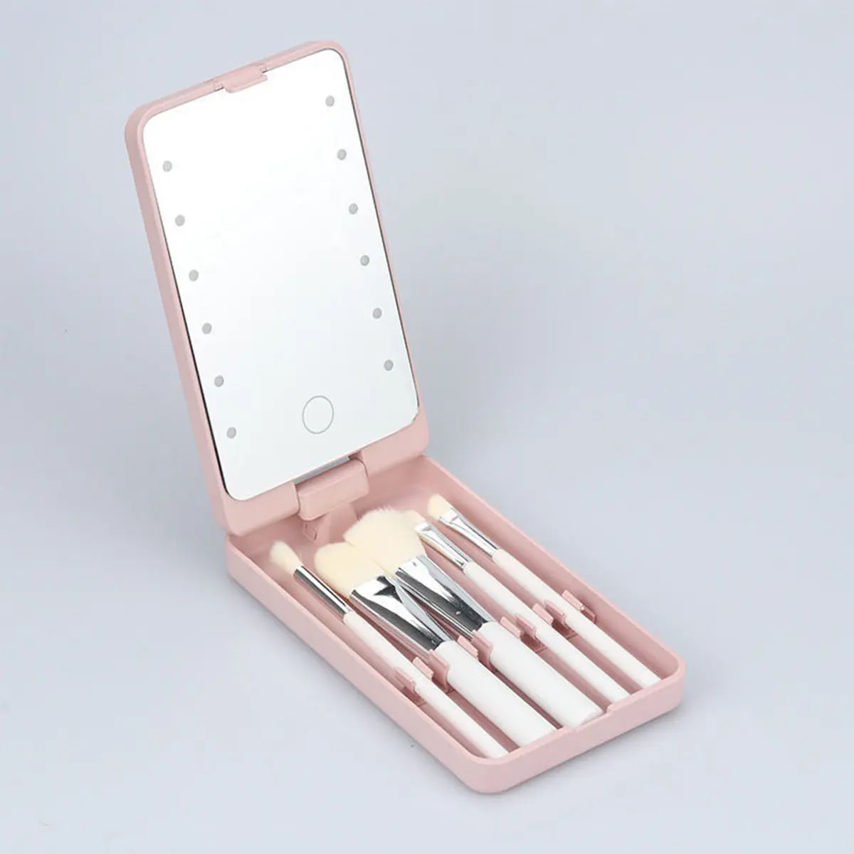 5Pcs Pink USB Rechargeable Electric Makeup Brush Set, Soft Fiber Cosmetic Brushes, Multi-Speed Rotating Blending Brush Kit for Foundation, Blush & Daily Makeup