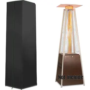 Pyramid Patio Heater Cover 90"H x 23"W x 23"D - Waterproof & Heavy-Duty 600D Fabric with Zipper for Outdoor Propane Heaters, Black