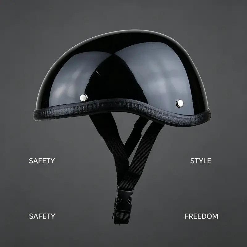 bowl helmet motorcycle Retro Leather Half German Style with Visor UV Glasses ECE Certified Helmet for Scooter Bike Cruiser Chopper Moped Retro De Helmet (Color : P1, Size : XXL (61~62 cm) The Daytona Skull Cap Slim Line Half Helmet is a compact and comfortable option for riders Low Profile Motorcycle Helmet -