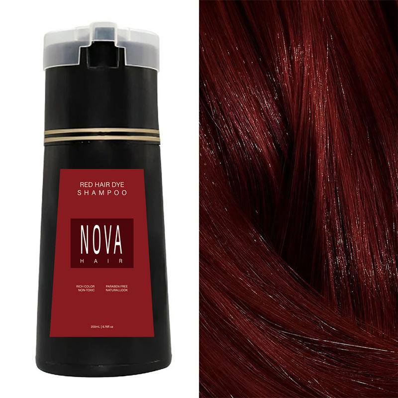 [Dyeing your own hair] NOVA Hair Dye Shampoo & Champu Para Canas - Natural 3-in-1 Instant Gray Coverage for Men & Women (Black) Dark Haircare