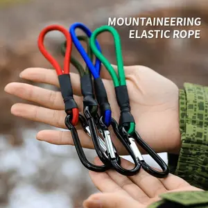 Multifunctional Elastic Cord with Carabiner Hooks, Portable Tent & Canopy Fastening Buckles, Outdoor Camping Tent Peg Accessories