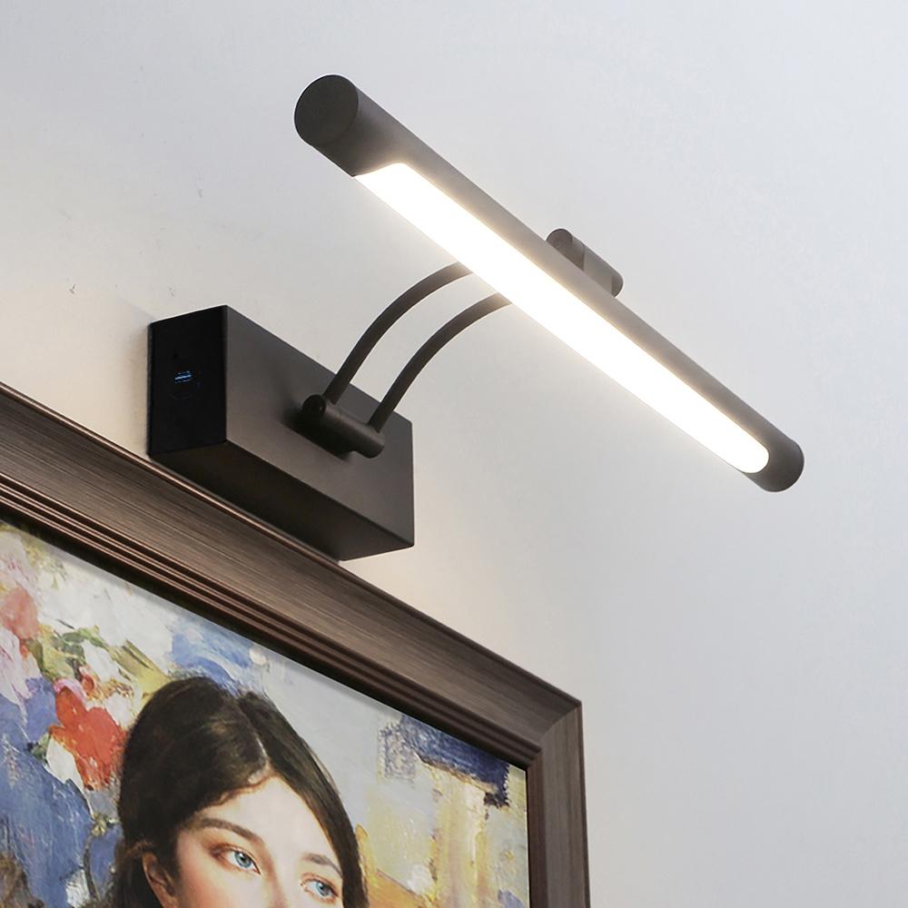 Wireless Wall Picture Light, Adjustable Brightness Art Lighting with Remote Control & Touch Switch, Battery Powered Gallery Lamp, Led Wall Light