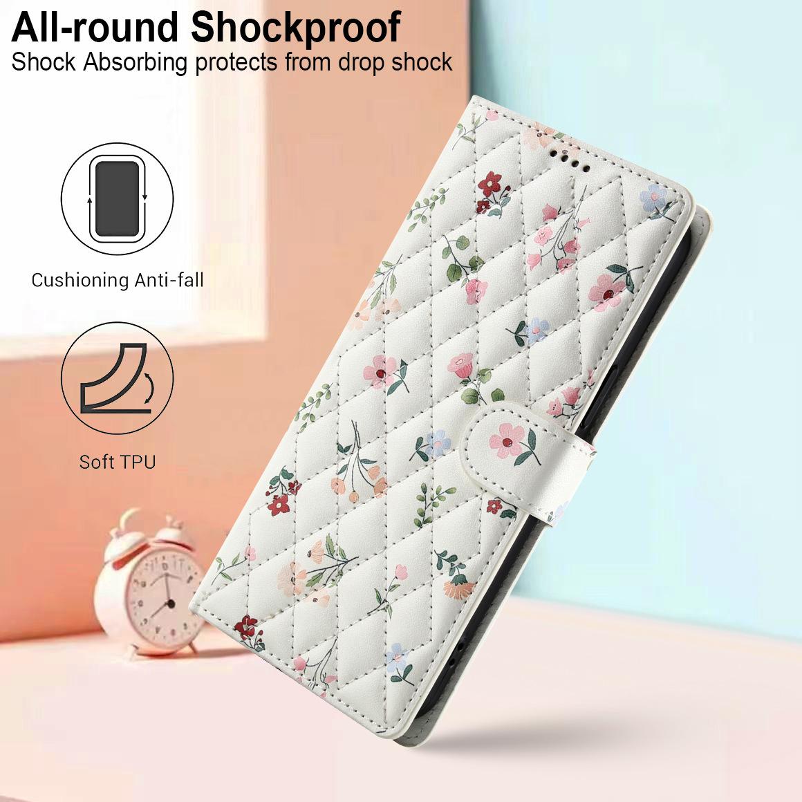 For Samsung S20 S20FE S20+ S20 Ultra S21 S22 S23 S24 S25 S26 Edge S26 Ultra , Fashion Flower Magnetic Leather Flip Folio Case with Card Holders Kickstand [Shockproof TPU Inner Shell] With Lanyard for Girl Women Lady