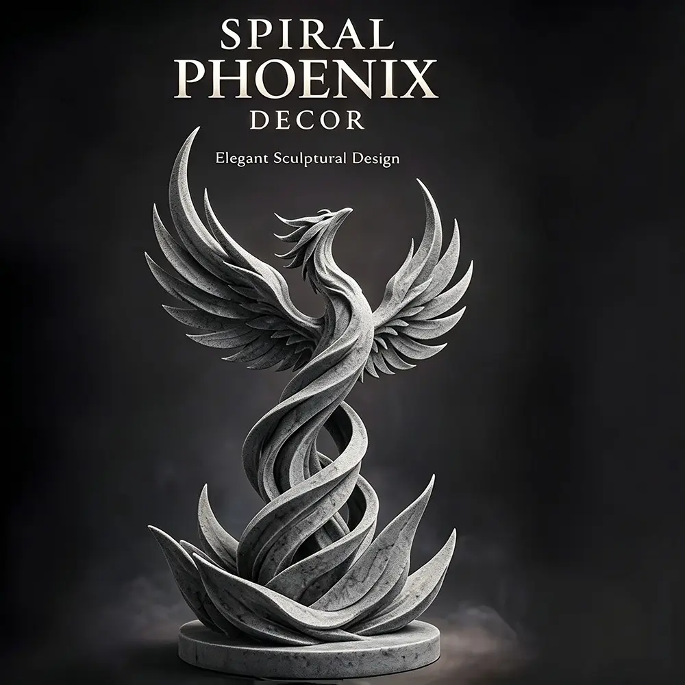 1 pc Helical Phoenix Sculpture Ornament, Home Decor, Desktop Art Display, Outdoor Garden Decoration, Unique Collectible, Suitable gifts for birthdays, Christmas and Halloween