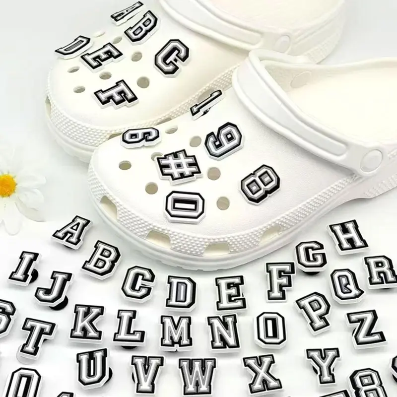 Initial & Number Shaped Shoe Charm, Shoe Charms for Shoes, Decorative Shoe Accessories, 1 Count Cute Shoes Accessory for Clog & Slippers, DIY Shoes Decorations for Festivals, Parties and Birthdays
