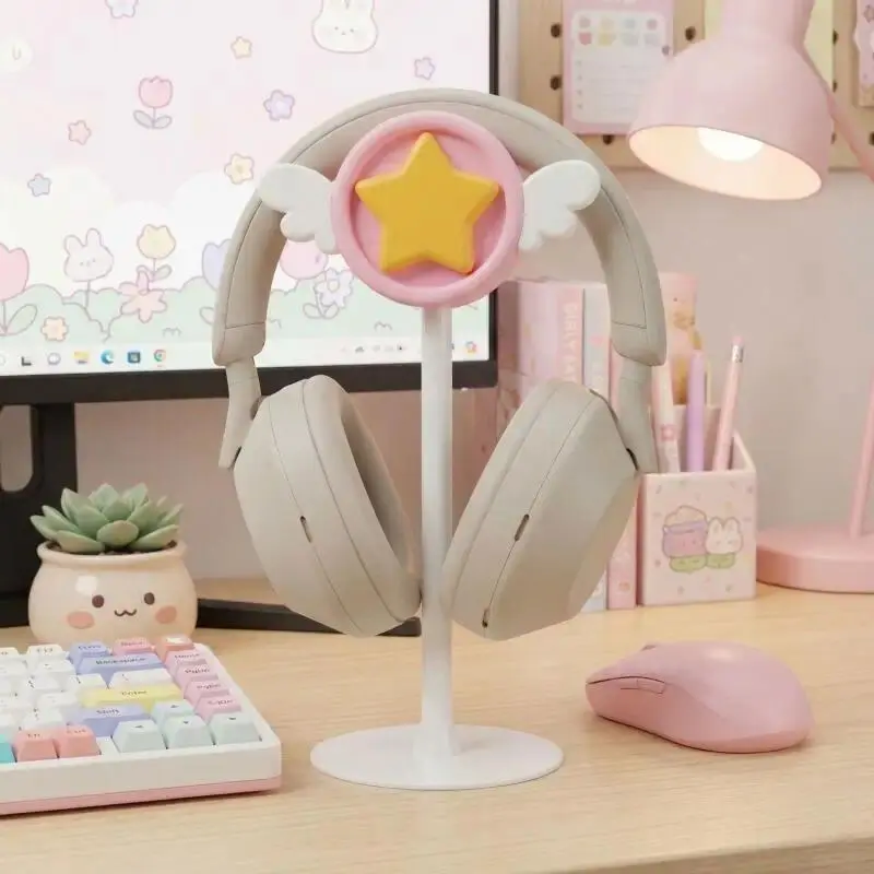 Japanese Anime Card Captor Sakura White Wings Head-Mounted Earphones Holder Esports Room Desktop Ornament Couple Birthday Gift