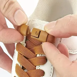 Adjustable Elastic No-Tie Shoelaces for Men and Women, Stretch Shoe Lace Set with Metal Lock Tips, Comfortable Secure Fit Accessory for Walking, Running and Daily Wear