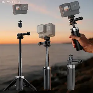 Mini Extendable Tripod, Foldable Tripod, Convenient Tripod, Vlogging Tripod, Portable Monopod for Gopro Hero 12/11/10, Session Osmo Action Camera, Vlog Accessory, Photography Camera Accessories, Selfie Stick Tripods, Video Recording Accessories