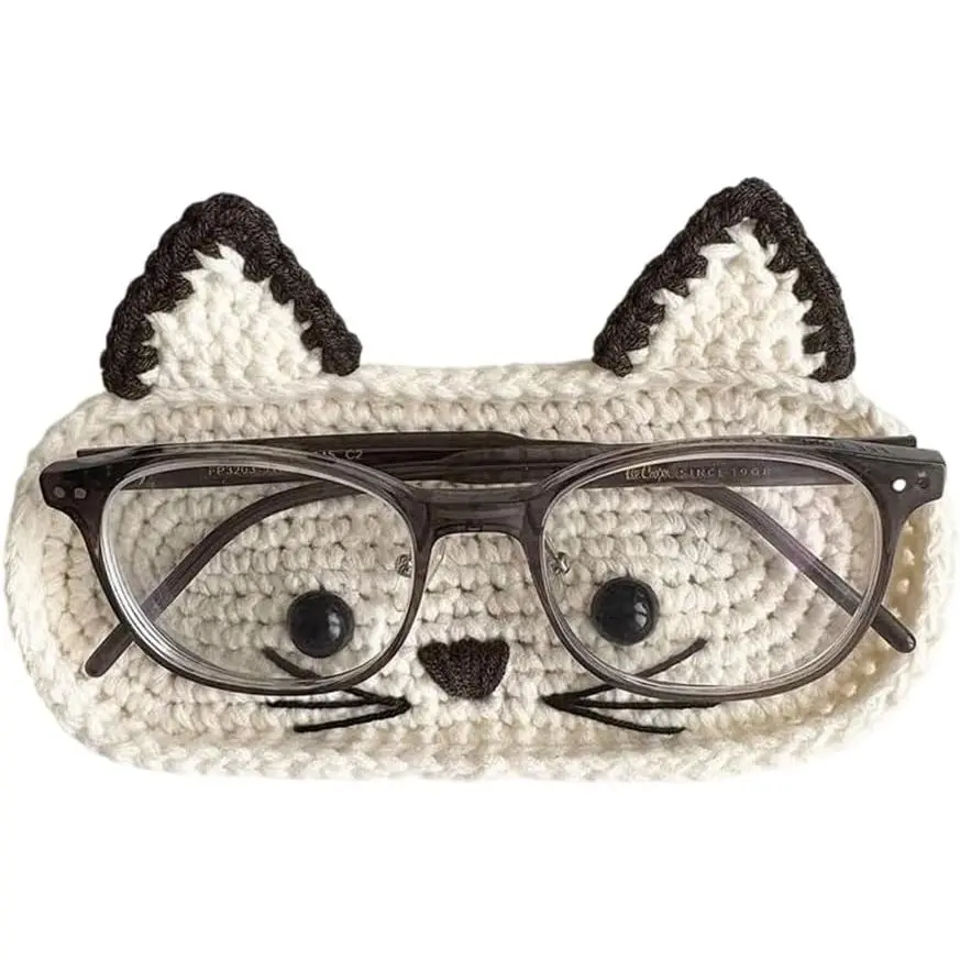 Crochet Eyeglass Holder Stand,Cute Creative  Glasses Holder,Cute Eyeglass Case Organizer
