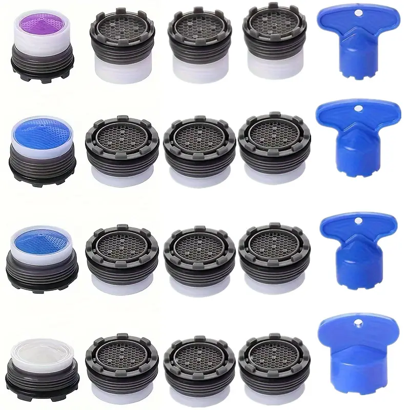 GJANSH 36Pcs Faucet Aerator with 6 Pcs Faucet Aerator Key Removal Wrench Tool, Aerators Replacement Inserts for Sink M16.5 18.5 21.5 24 mm Tap Aerators Flow Restrictor for Bathroom and Kitchen