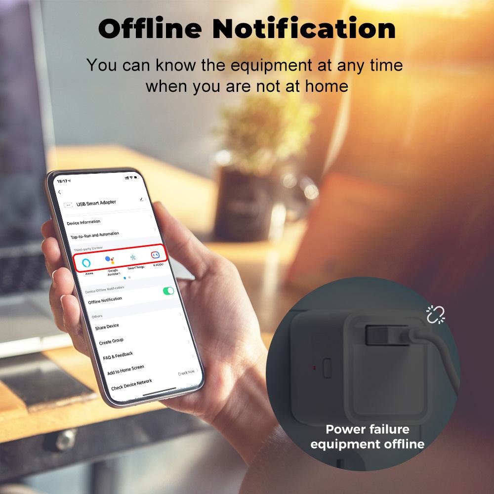 Smart Micro USB Adaptor Switch 5V, WiFi Mini USB Power Adaptor Compatible with Alexa Hey Google for Home Automation