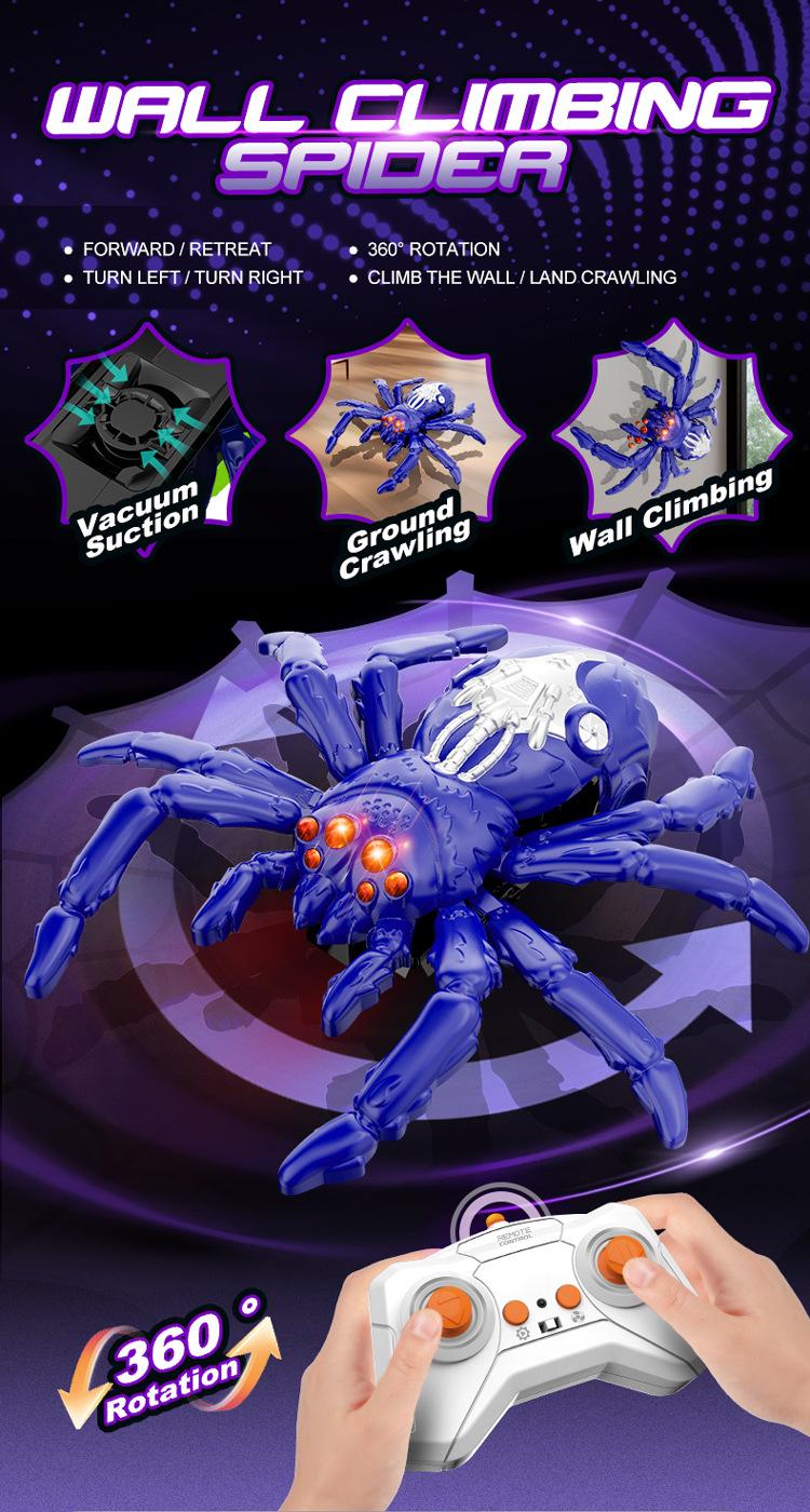 RC Wall Climbing Toys Lizard Spider Cockroach Snake Crab Octopus, LED Eyes, 360° Rotating Stunt Car, Wall Ceiling Window Climber, Remote Control Vehicle, Fun Indoor Toy for Kids Adults